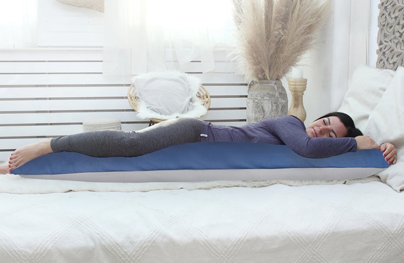 Relaxační polštář/Náhradní manžel - Barva: Modrá-šedá