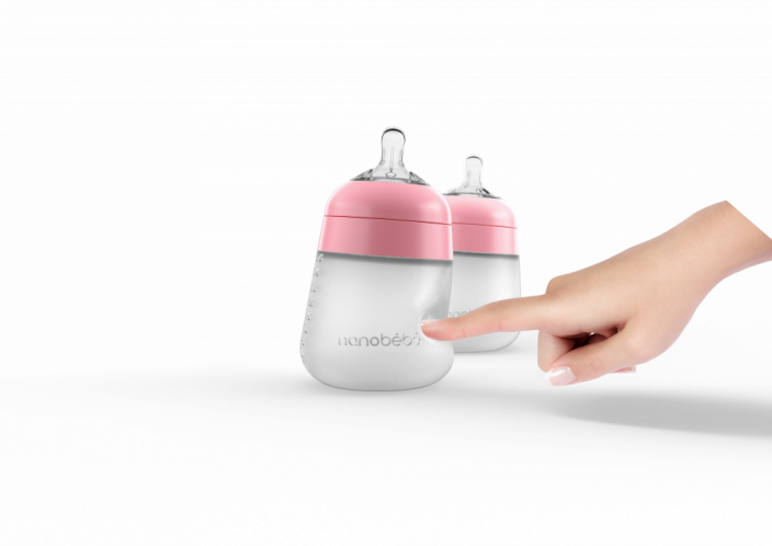 Silikónová detská fľaša Flexy 270ml 2ks - Farba: Růžová