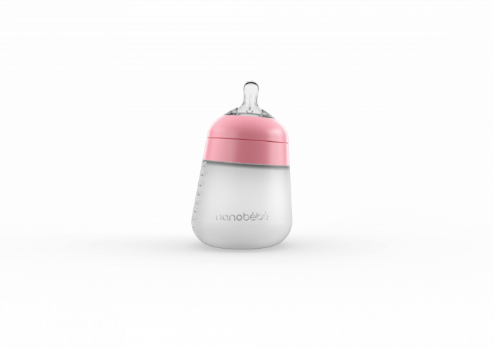 Silikonová dětská láhev Flexy 270ml 1ks - Barva: Růžová