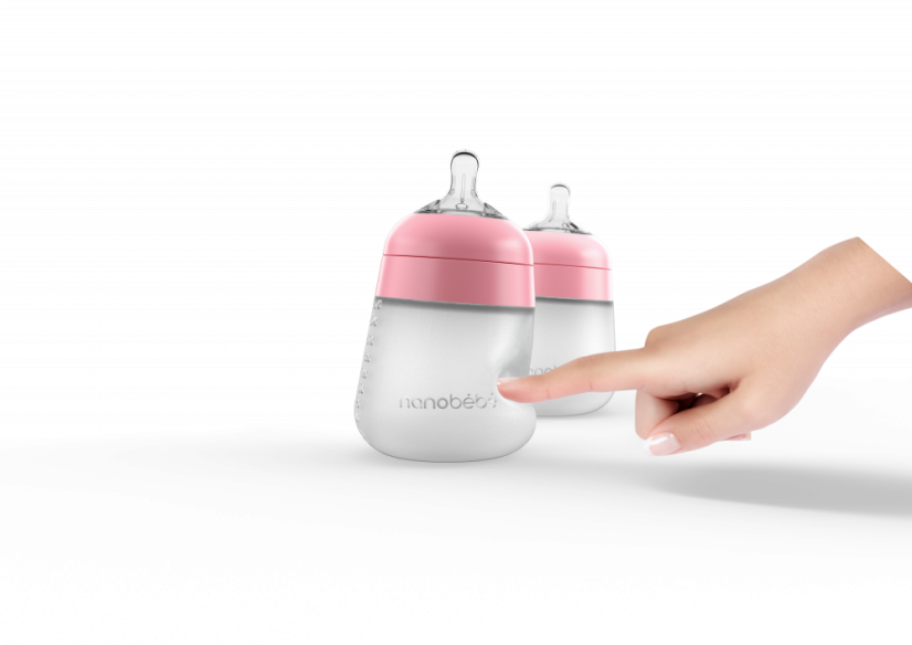 Silikonová dětská láhev Flexy 270ml 2ks - Barva: Růžová